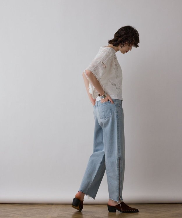 GRACE CONTINENTAL 刺繍ポンチョトップ ホワイト