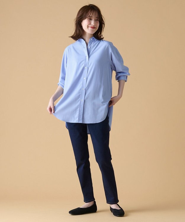 ANY 【UVカット/抗菌防臭/速乾】エニィファンクション　カシュクールシャツ ライトブルー