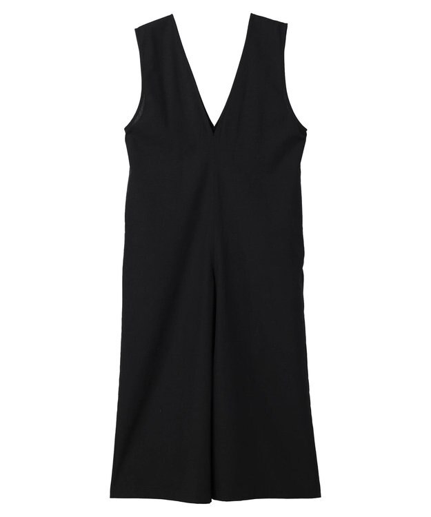 Green Parks 綿麻混サロペット Black