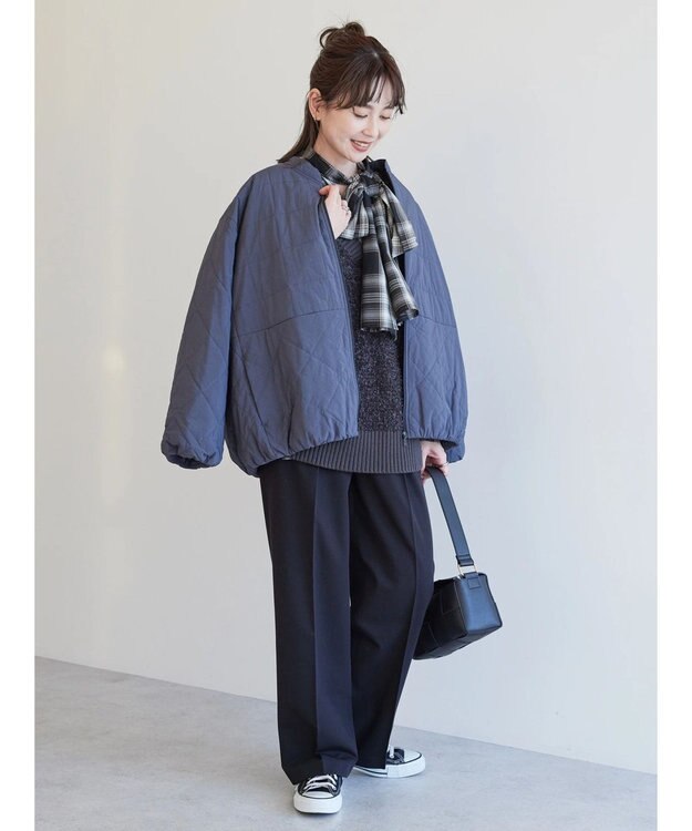 AMERICAN HOLIC キルポカスクエアステッチキルトコート Charcoal Gray