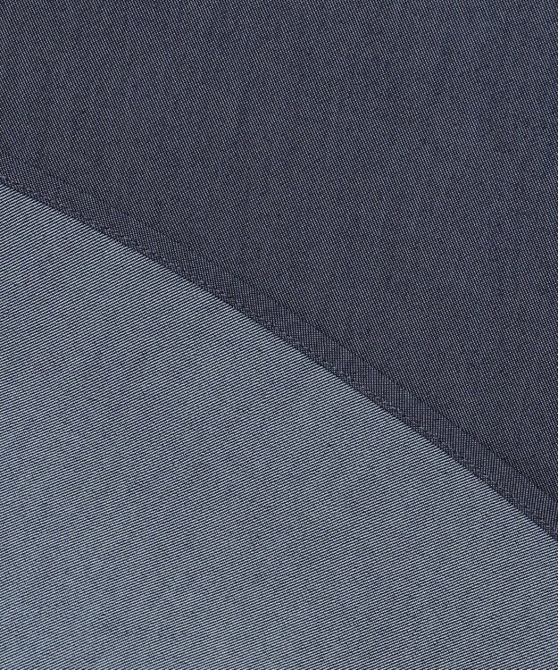 自由区 【セットアップ対応・洗える】ドレープツイルプルオーバー ブラウス ネイビーシャンブレー