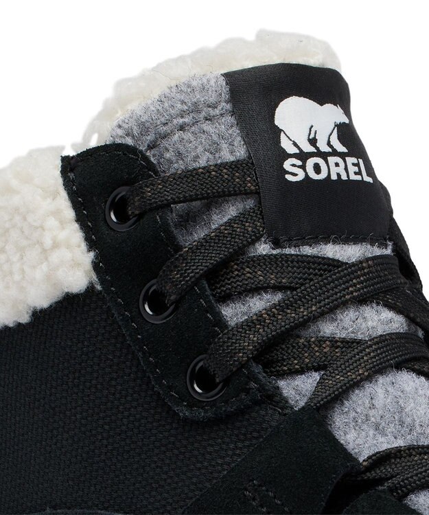 SOREL アウトアンドアバウト4 ミッドスニーカー　ウォータープルーフ Black, Sea Salt