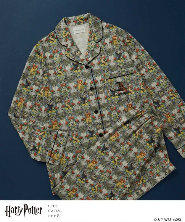 une nana cool 【ハリー・ポッターコラボ】【綿100%】開襟パジャマ グレー