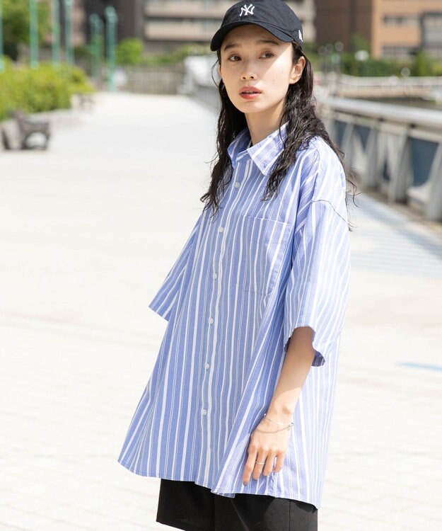 WEGO 【ユニセックス着用ITEM/シワになりにくい】イージーケアオックスフォードシャツ（S） ブルーその他