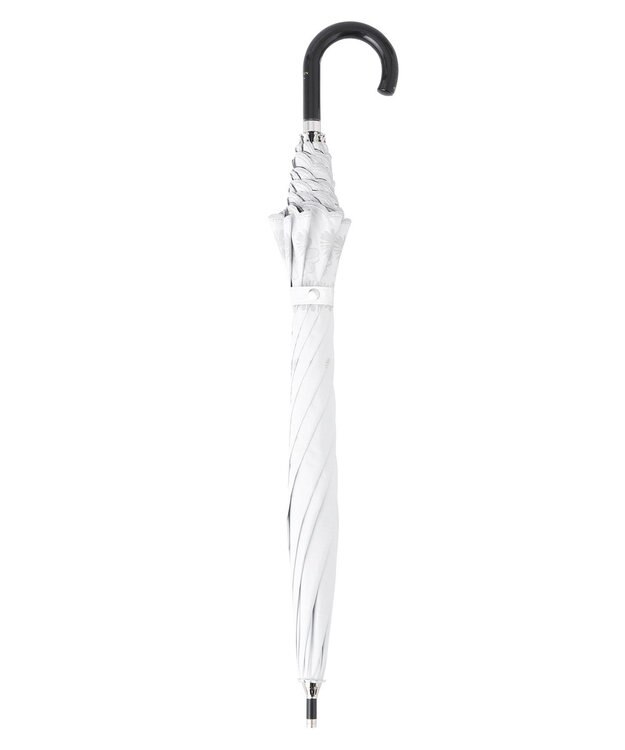 MOONBAT ランバン オン ブルー 晴雨兼用日傘 長傘 フラワー×スカラ刺繍 遮光 遮熱 UV オフホワイト