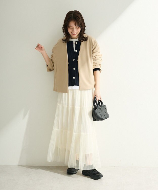 Green Parks Ｏ．洗えてストレッチ　ノーカラージャケット Light Beige