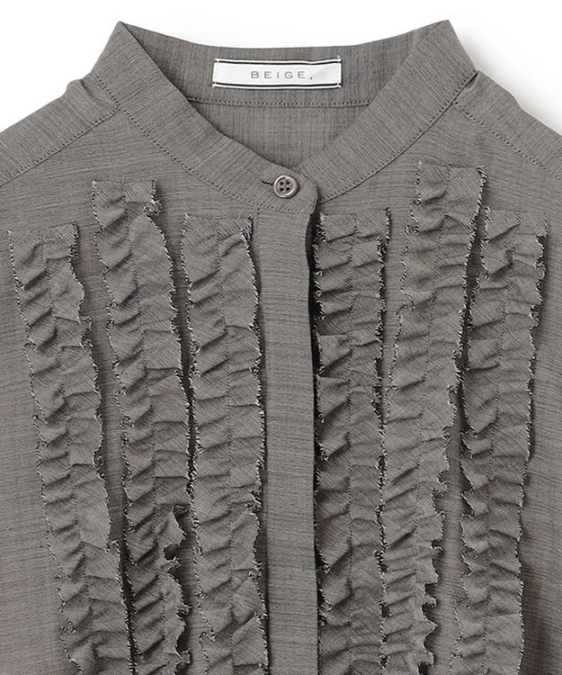 BEIGE， 【洗える・WEB限定】MOYE / フリルブラウス C.Gray