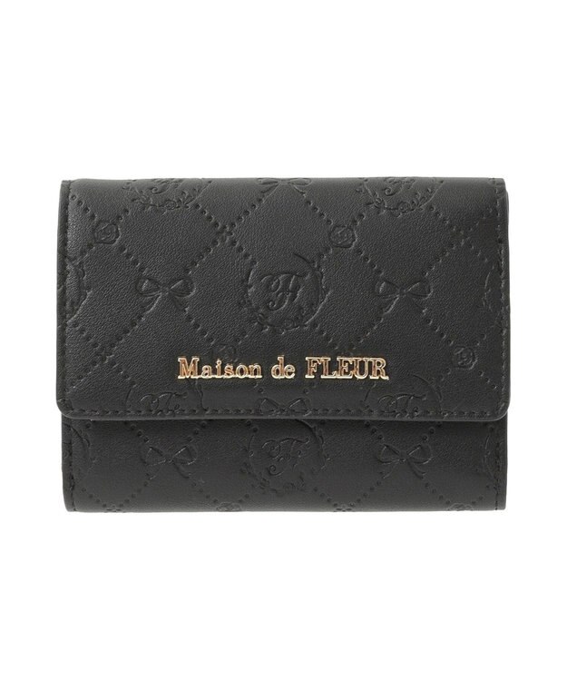 Maison de FLEUR カラーモノグラムウォレット Black