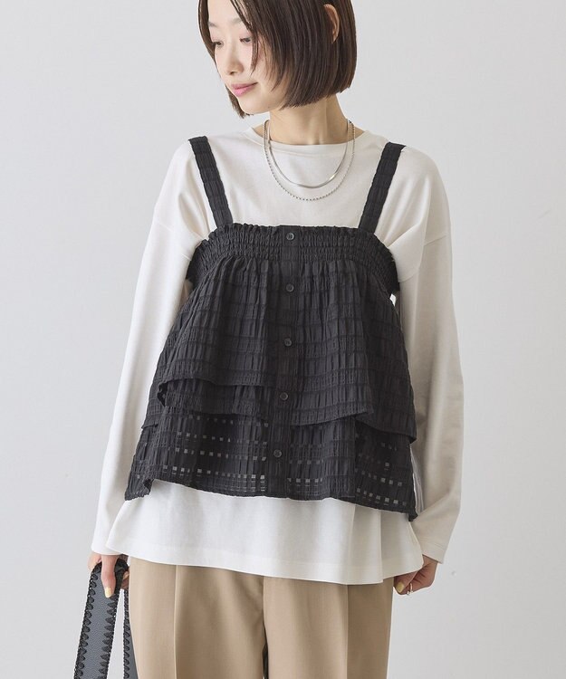 AMERICAN HOLIC シアーチェックビスチェ Black