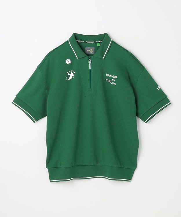 PW CIRCULUS 【WOMEN】ミニワッフル鹿の子ポロ ゴルフウェア レディース グリーン系