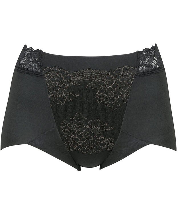 Wing 補整ショーツ 適度におなかとヒップをととのえる よく伸びる綿混素材(身生地) 【Ｐパンツ】 はきこみ丈ふかめ KJ4221 ウイング／ワコール ブラック