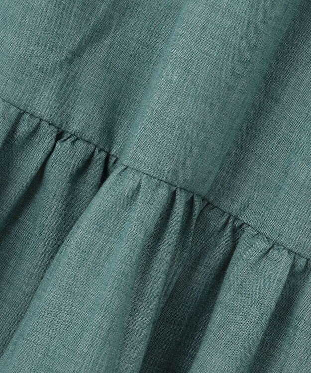 ANY 【ウエストゴム】シャンブレーライクティアード スカート グリーン系