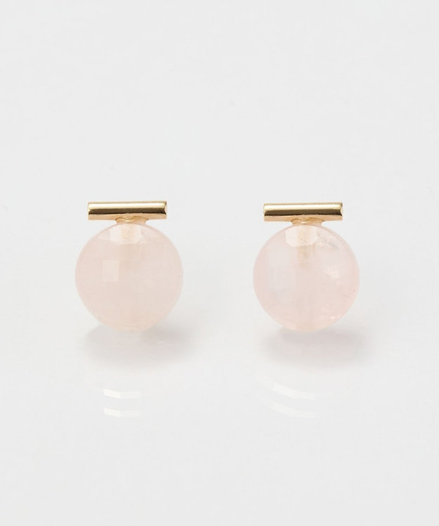 金属アレルギー対応】パワーストーンバーピアス ローズクォーツ/天然石 金属アレルギー対応】パワーストーンバーピアス ローズクォーツ/天然石