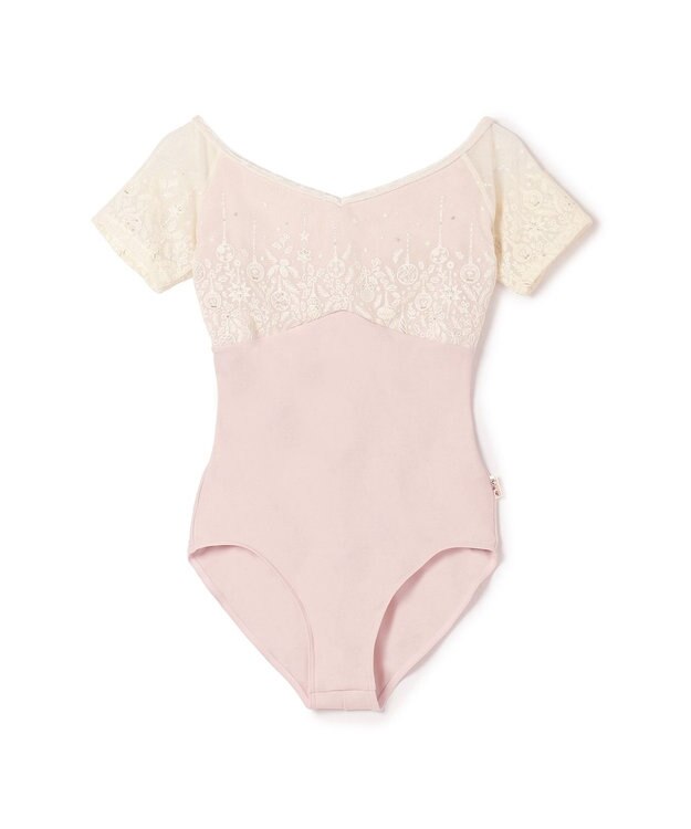 Chacott ◎【Nela ライン】ハーフスリーブレオタード ベビーピンク