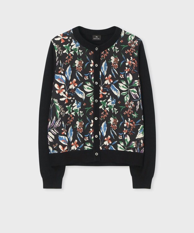 Paul Smith Number Floral コンビ カーディガン ブラック