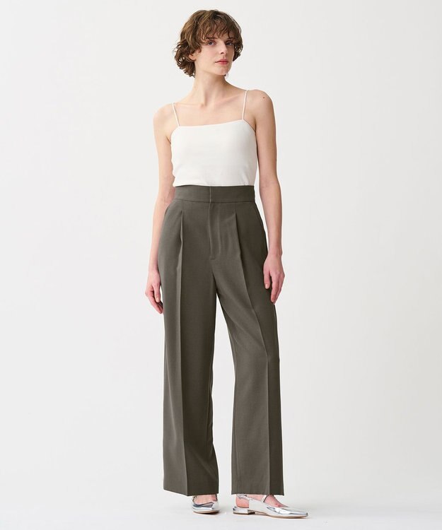 uncrave 【佐藤晴美さん着用】ウォッシャブルドライサップ ワイドパンツ(サスペンダー付き) スレート（佐藤晴美さん着用）