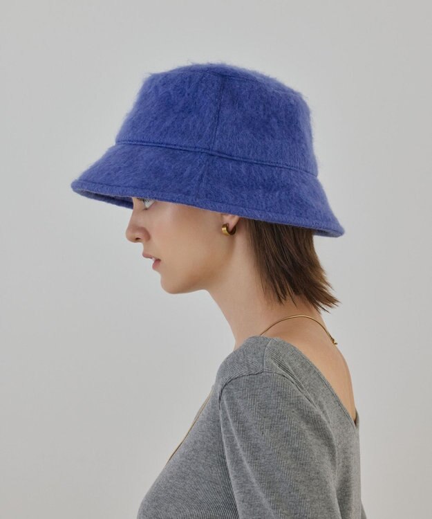 GRACE CONTINENTAL ショートシャギーハット ブルー