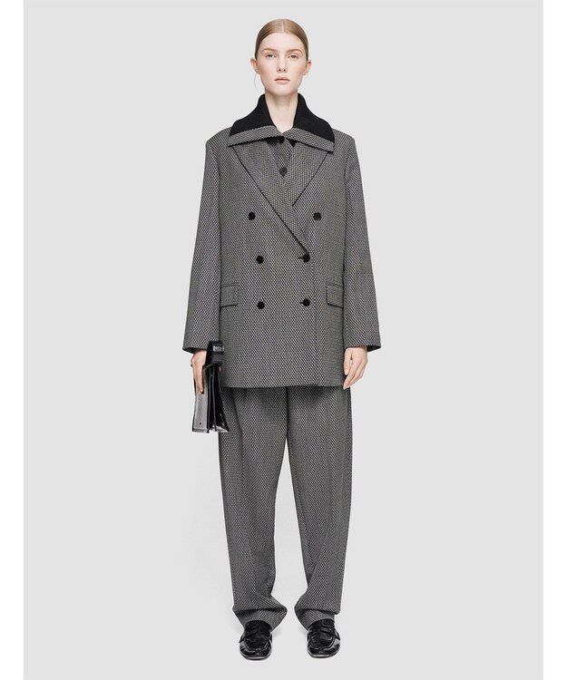 JOSEPH クラバットウール　ダブルブレステッドジャケット Ivory/Black
