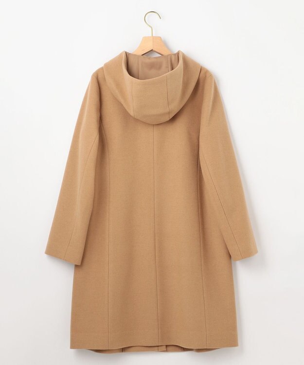 組曲 【WEB限定】ウールモッサ フーデットロングコート ベージュ系