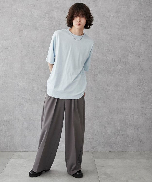 WEGO 【ユニセックス着用ITEM/綿100%/XSSMLサイズ展開】リラックスフィットコットンT サックス