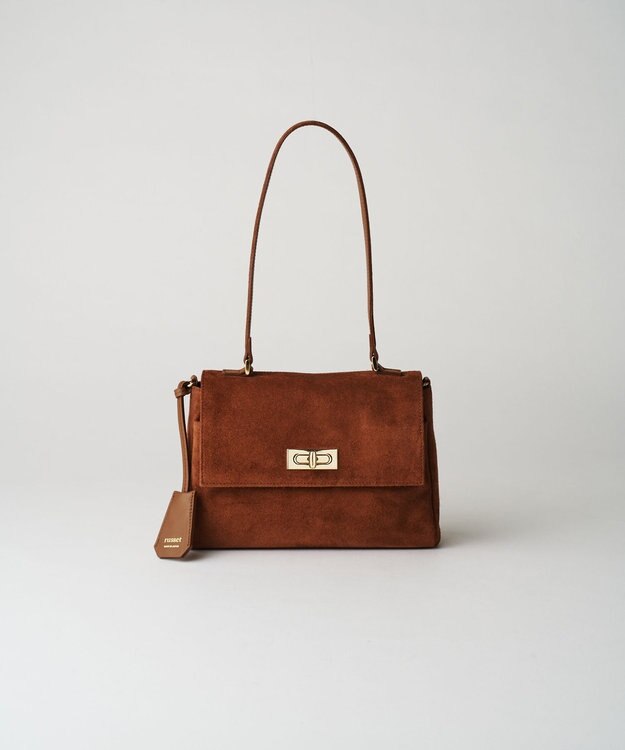 russet スエードフラップミニトートバッグ(CE-1722-WEB) Brown