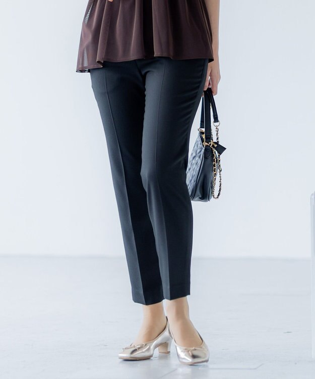 組曲 【WEB限定】T/Rツイルストレッチ テーパードパンツ ブラック系