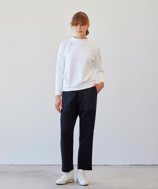 23区GOLF カラバリ豊富な8色展開【23Fondation/WOMEN】長袖 モックネックシャツ ホワイト系