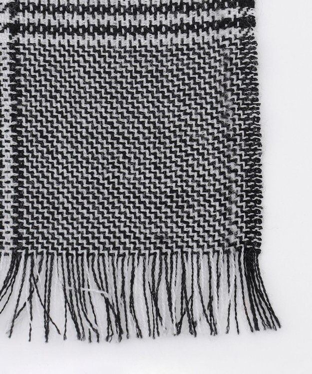 23区 シルケットウール グレンチェック柄 ストール ブラック系1