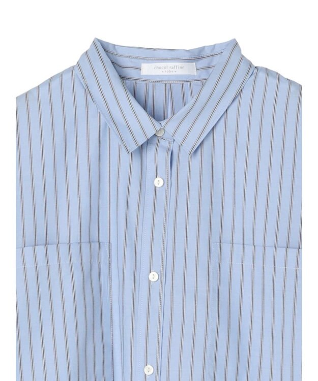 Green Parks 胸元ポケットイージーケアストライプシャツ Multi