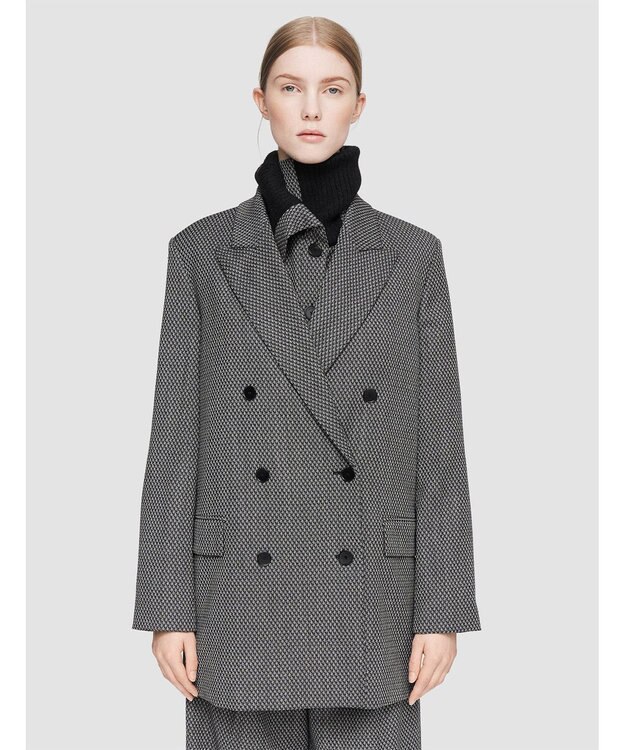 JOSEPH クラバットウール　ダブルブレステッドジャケット Ivory/Black