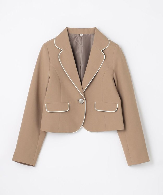 ANY KIDS 【any FAM JUNIOR】ジャケット付きワンピース ベージュ×ベージュチェック