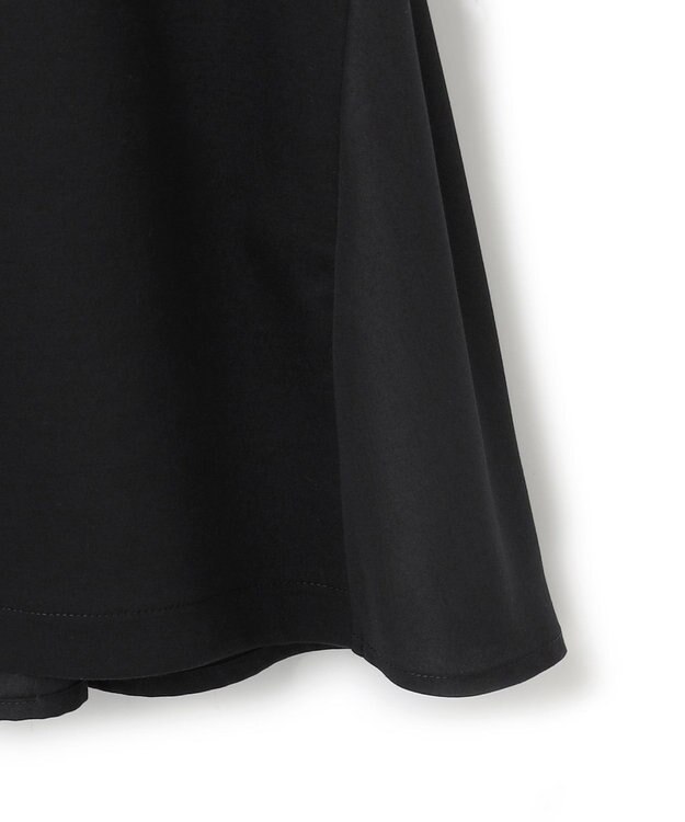 23区 L 【汗じみ防止/洗える】スムースデザイン バックフレア カットソー ブラック系