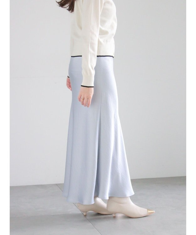 Te chichi ヴィンテージサテンナロースカート サックスブルー