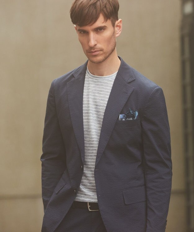 GOTAIRIKU セットアップ可【軽量/ストレッチ】クールマックスサッカーセットアップ ジャケット ネイビー系8