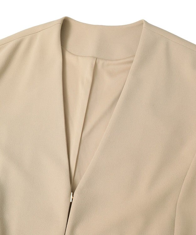 Green Parks Ｏ．洗えてストレッチ　ノーカラージャケット Light Beige