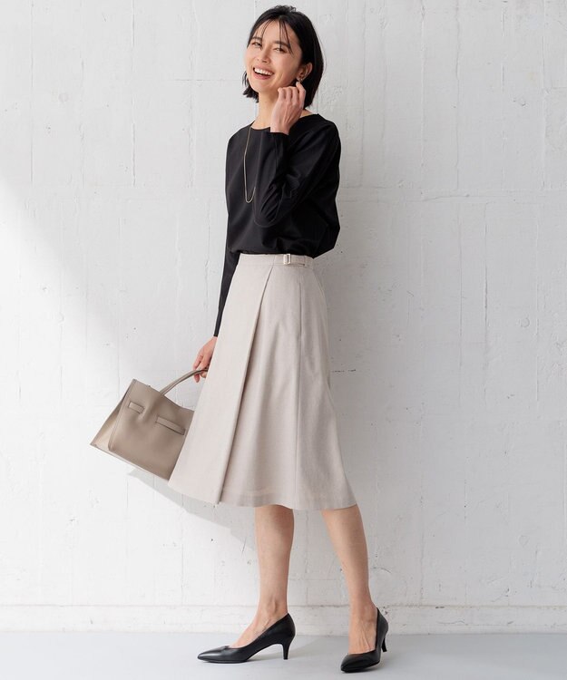 23区 L 【Oggi4月号掲載/洗える】ミニマルディテールプルオーバー カットソー ブラック系