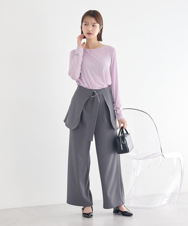 earth music&ecology 微シアーメロープルオーバー Light Purple