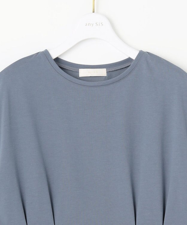 ANY SIS L 【UVケア・接触冷感】汗ジミ防止加工ペプラム カットソー ミントグレー