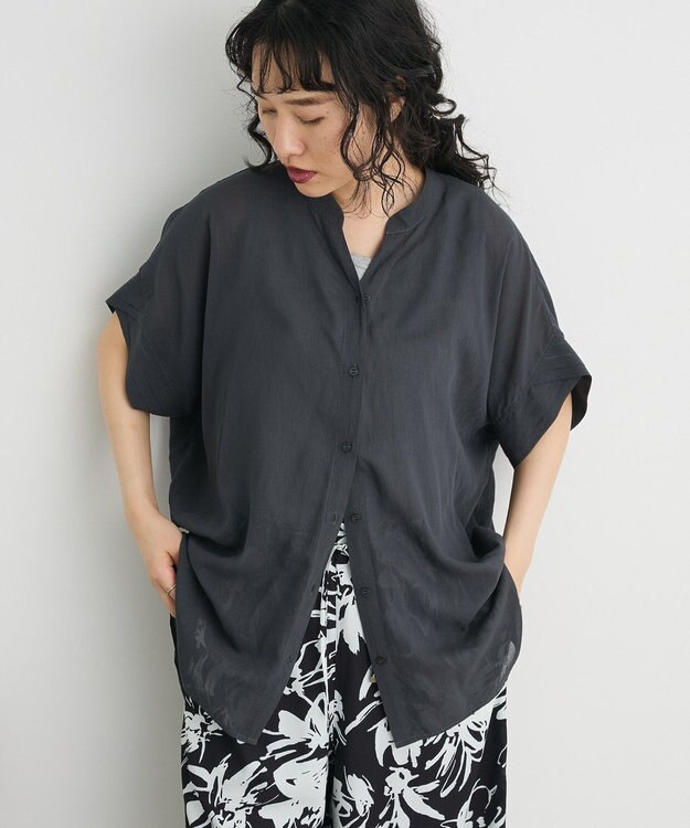 CRAFT STANDARD BOUTIQUE ヴィンテージボイルミルフィーユチュニック Charcoal Gray