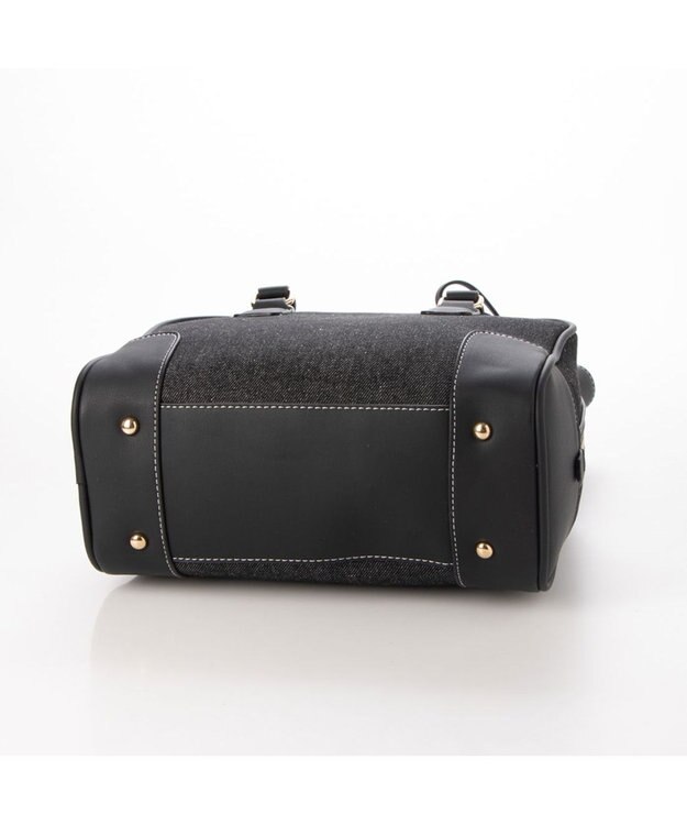 LA BAGAGERIE コットンクラシックミニボストン ブラックデニム