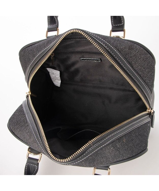 LA BAGAGERIE コットンクラシックミニボストン ブラックデニム