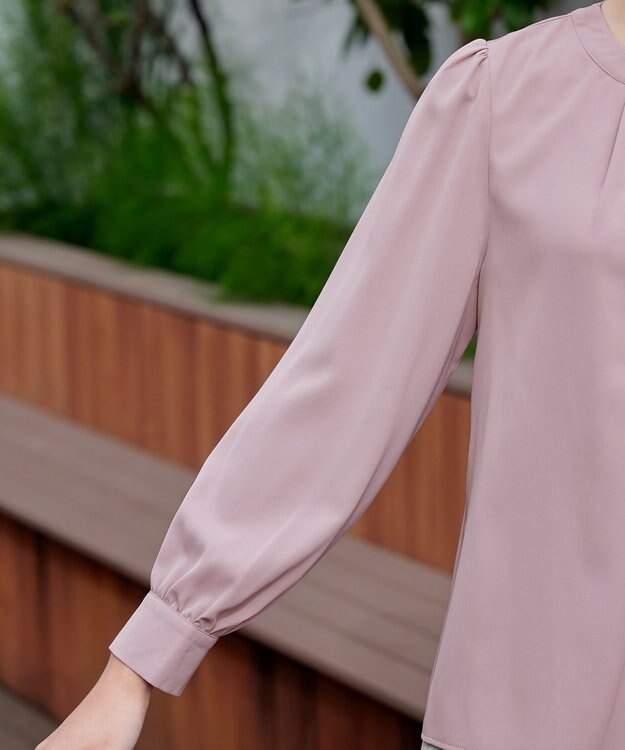 Tiaclasse 【洗える】スキッパー衿ボタンブラウス ピンク