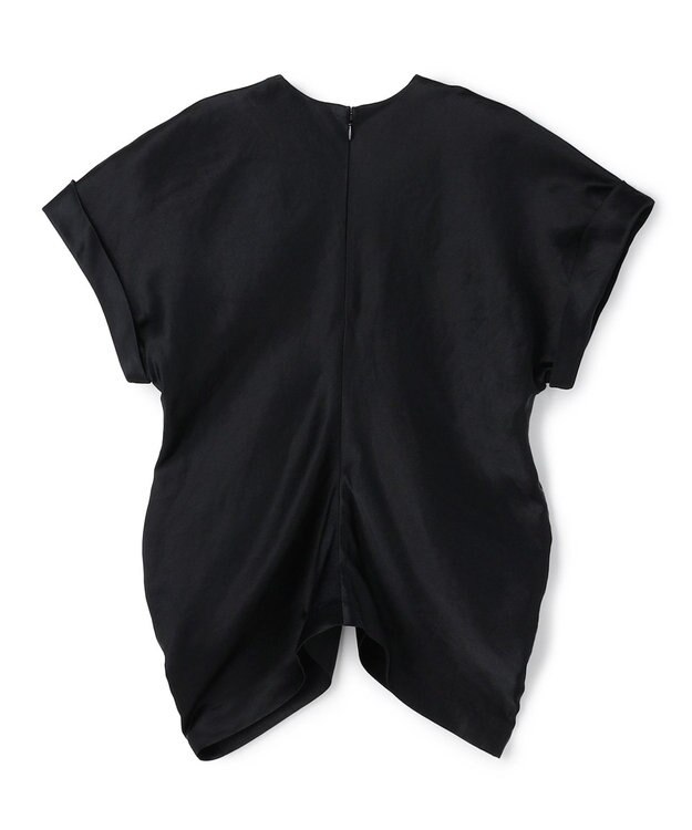 BEIGE， CYANO / サテン ドレープブラウス Black