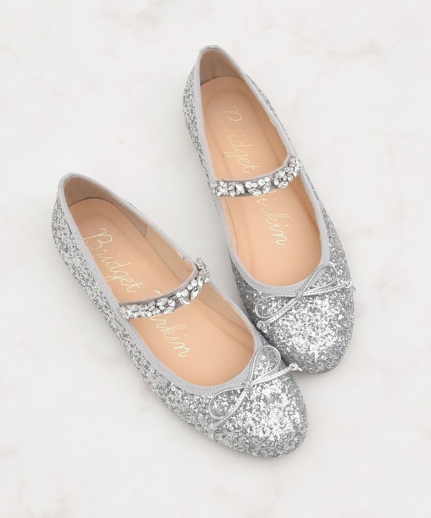 Bridget Birkin 【Bridget Birkin】ビジューストラップバレエシューズ シルバー雑材