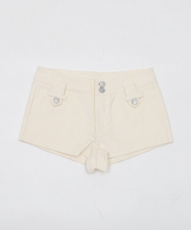 WEGO コーデュロイマイクロショートパンツ ホワイトアイボリー