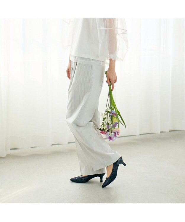 Riz raffinee <Riz raffinee>Ｖカットレースパンプス ネイビー