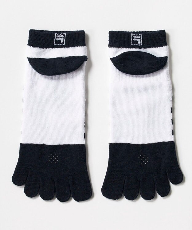FILA GOLF／marie claire 【FILA GOLF】 ボーダージャガード五本指アンクルソックス ネイビー