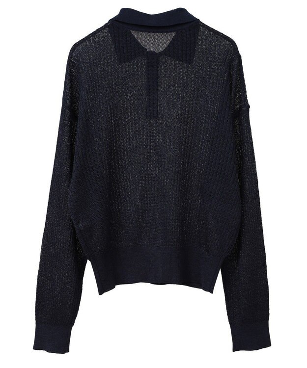 AMERICAN HOLIC メタルライクニットポロ Navy