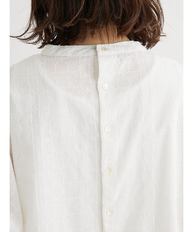 Green Parks Ｉ　ＳＥＴ２点　刺繍７分袖ブラウス＋タンクトップ Off White