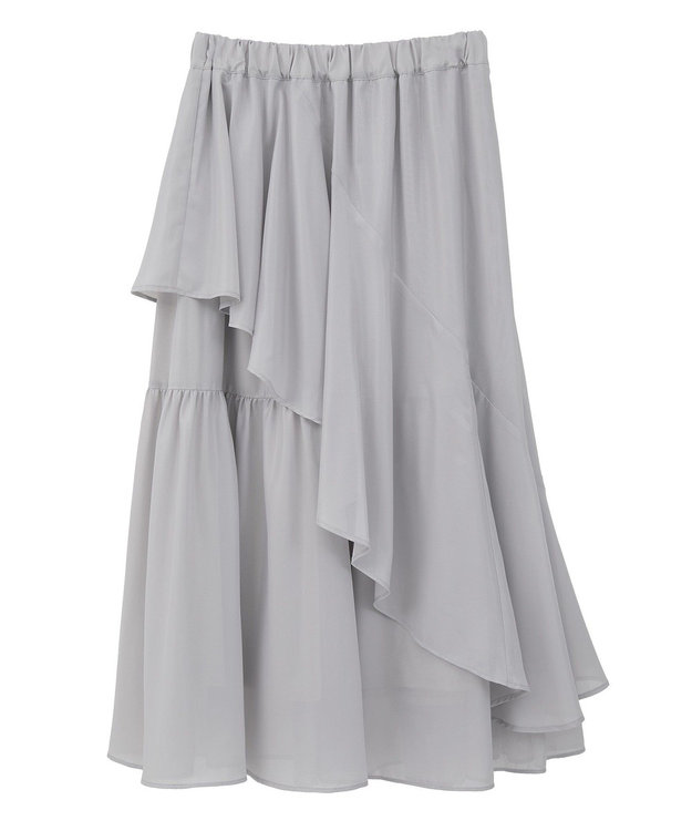 earth music&ecology シャイニーラッフルスカート Light Gray